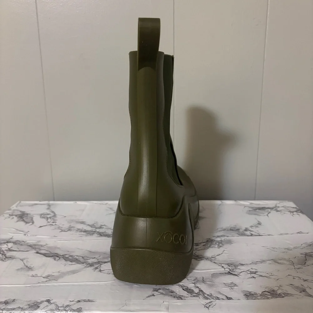 XOCOI Ankle Boots Olive Green Chelsea Boot Sustainable Rubber IT 38 US 8 Italy